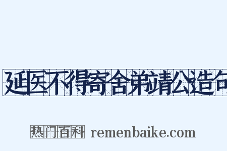 延医不得寄舍弟靖公造句是什么意思的图片